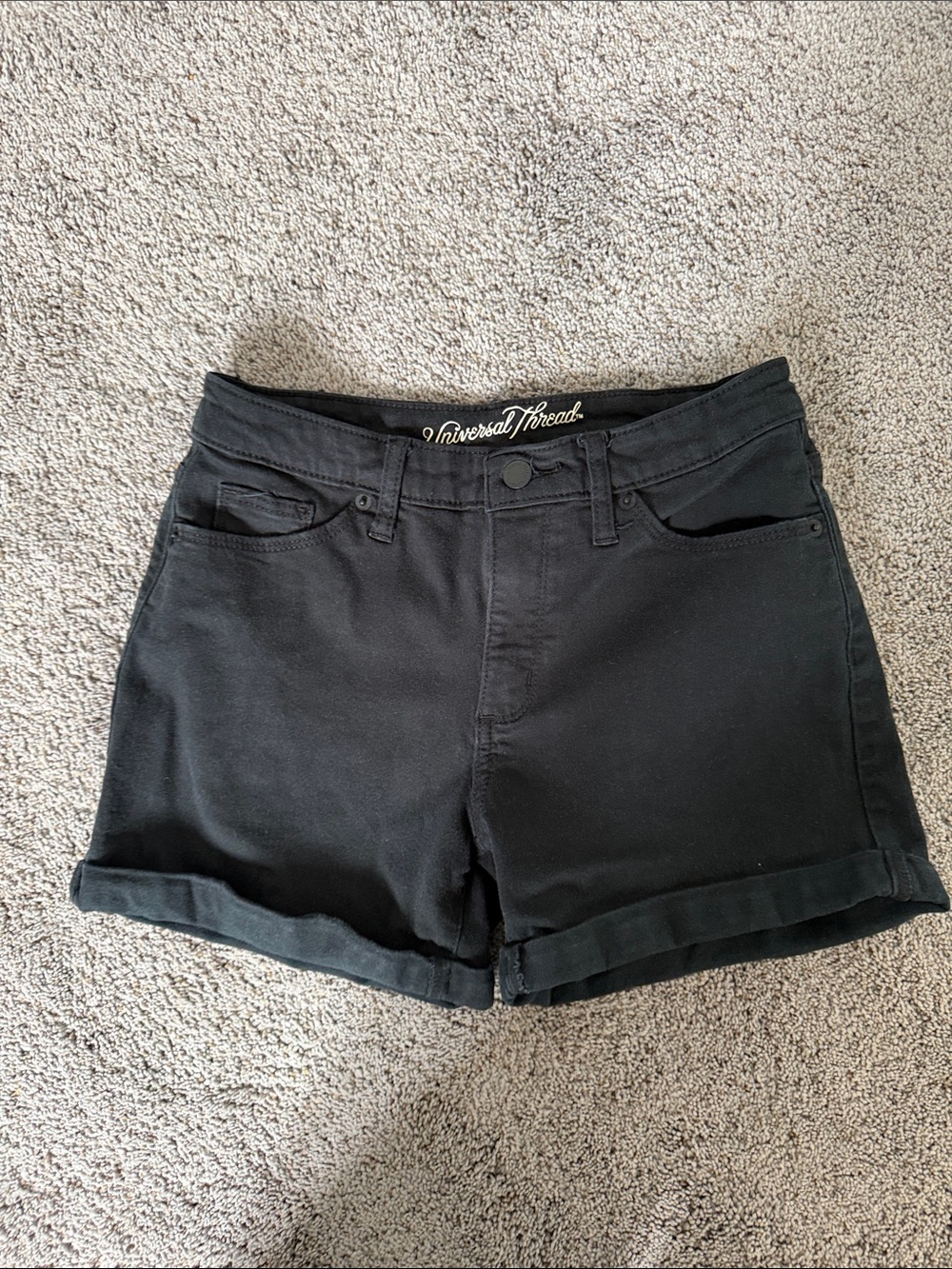 Universal Thread Black Cuffed High Rise Denim Shorts